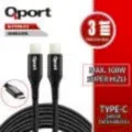 QPORT Q-TYPE-C3 3M TYPE-C 100W SUPER HIZLI PD SARJ VE DATA KABLOSU