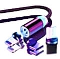 3 uçlu iOs Android Manyetik Mıknatıslı USB Hızlı Şarj Kablosu
